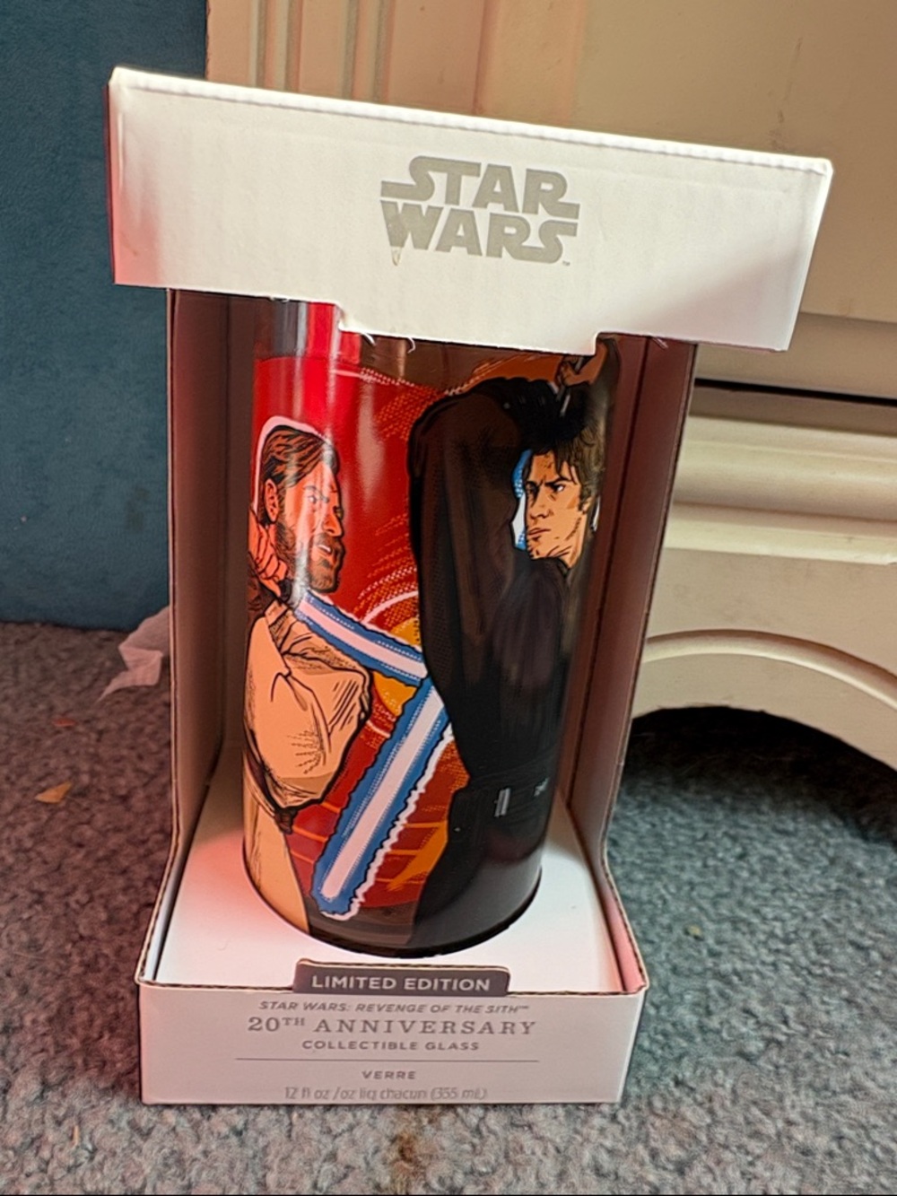 Star Wars Red and Black Obi-Wan vs Anakin Collector Glass